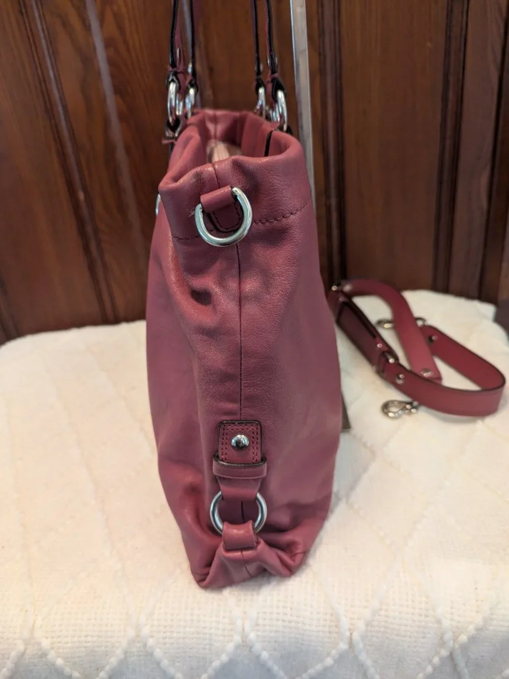 Coach Ashley F15513 Shoulder Bag – Dark Rose Pink
